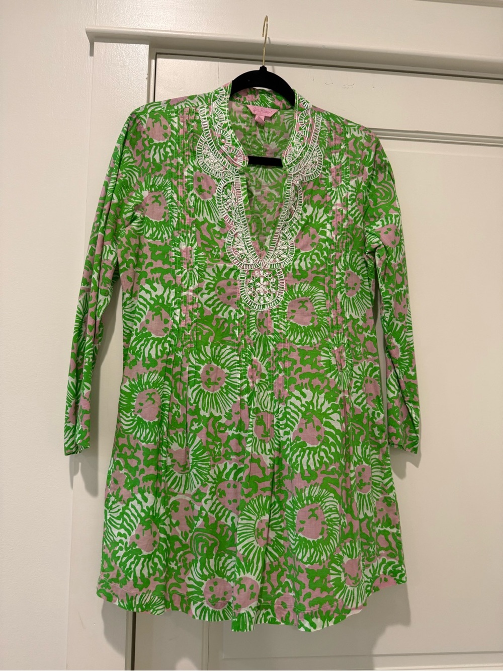 Lilly Pulitzer Pink and Green Printed Tunic Top